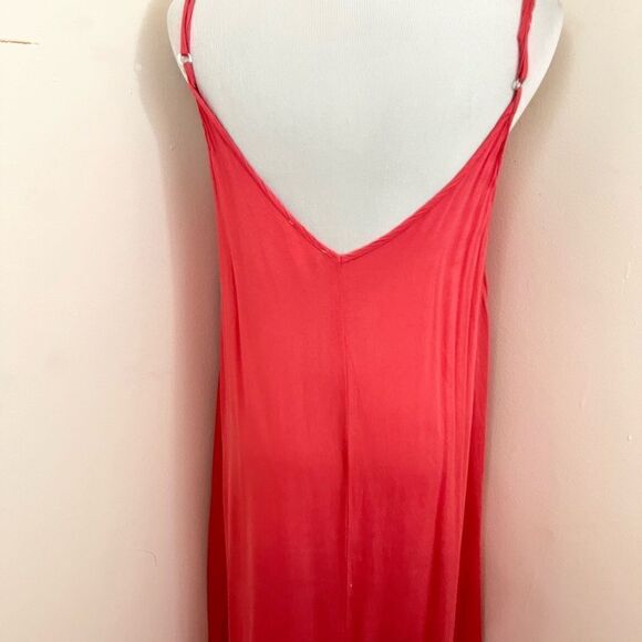Venus Coral Beachy Rayon Tank Maxi Dress M - Picture 2 of 7